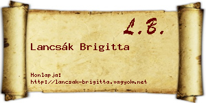 Lancsák Brigitta névjegykártya