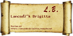 Lancsák Brigitta névjegykártya